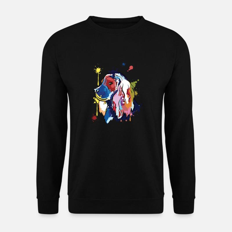 Cocker spaniel - bunte Illustration - Unisex Pullover - Schwarz