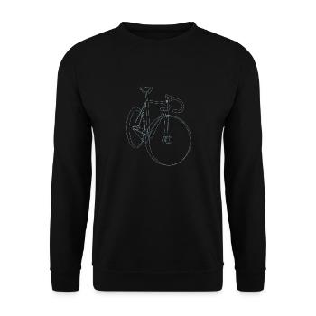 Vélo linéaire, fixie, vélo de course, en bleu clair - Sweat-shirt Unisexe - noir - Devant - Alina (178cm) & Michal (187cm)