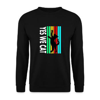 Chat Chat Ami Chat Visage Pet Cadeau - Sweat-shirt Unisexe - noir - Devant - Alina (178cm) & Michal (187cm)
