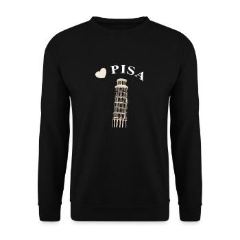 j’aime la ville de Pise Tour Italie cadeau - Sweat-shirt Unisexe - noir - Devant - Alina (178cm) & Michal (187cm)