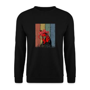 Süßes Mädchen Huhn mit Bandana Stirnband Brille - Unisex Pullover - Schwarz - Vorne - Alina (178cm) & Michal (187cm)