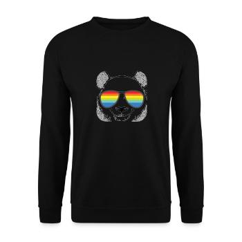 Pride Rainbow Regenbogen Gay LGBT Kleidung Mann - Unisex Pullover - Schwarz - Vorne - Alina (178cm) & Michal (187cm)