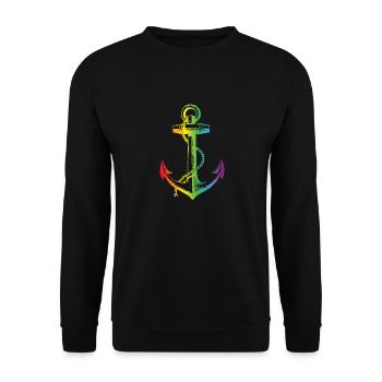 Rainbow Regenbogen Pride Homosexual Kleidung Mann - Unisex Pullover - Schwarz - Vorne - Alina (178cm) & Michal (187cm)