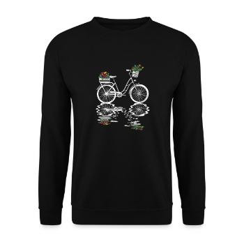Bicycle with flowers Cyclist Cyclist - Unisex Sweatshirt - black - Front - Alina (178cm) & Michal (187cm)