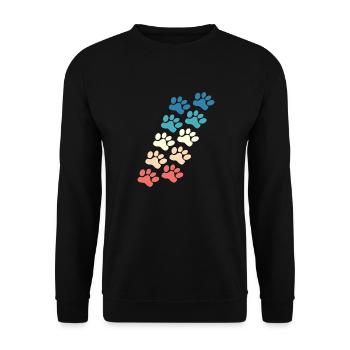 Paw Print Paw Vintage Retro - Unisex Sweatshirt - black - Front - Alina (178cm) & Michal (187cm)