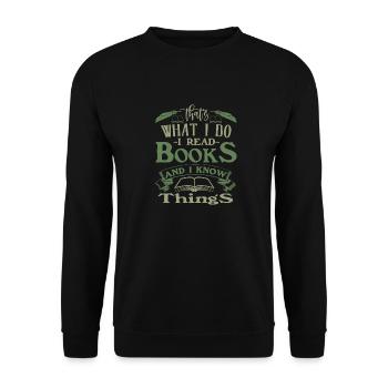 Lesen - Unisex Pullover - Schwarz - Vorne - Alina (178cm) & Michal (187cm)