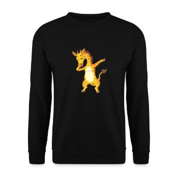 Dabbing Giraffe - Unisex Pullover - Schwarz - Vorne - Alina (178cm) & Michal (187cm)