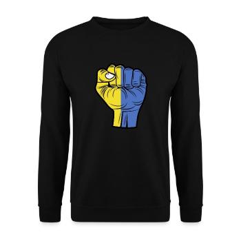 Drapeau Ukraine - je soutiens l'ukraine - Sweat-shirt Unisexe - noir - Devant - Alina (178cm) & Michal (187cm)