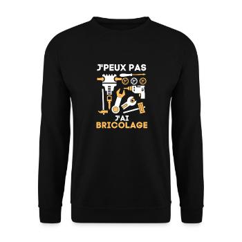 Bricoleur bricolage bricoler - Sweat-shirt Unisexe - noir - Devant - Alina (178cm) & Michal (187cm)