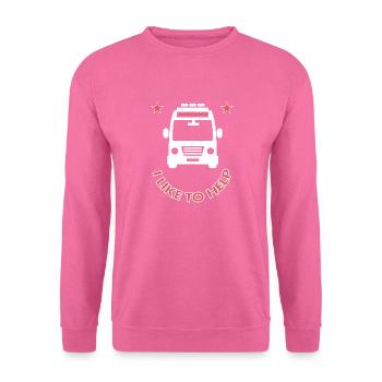 Ambulanz fahren Krankenwagen ich helfe gern gift - Unisex Pullover - Pink - Vorne