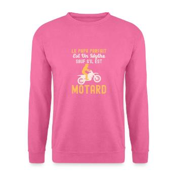 Humour papa motard parfait - Sweat-shirt Unisexe - rose - Devant