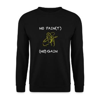 No Pain (t) (no) Gain - Unisex Pullover - Schwarz - Vorne - Alina (178cm) & Michal (187cm)