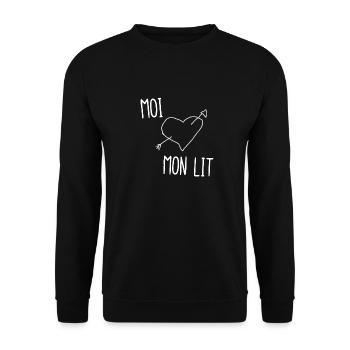 moi mon lit - Sweat-shirt Unisexe - noir - Devant - Alina (178cm) & Michal (187cm)