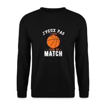 jour de match basketball 2 - Sweat-shirt Unisexe - noir - Devant - Alina (178cm) & Michal (187cm)