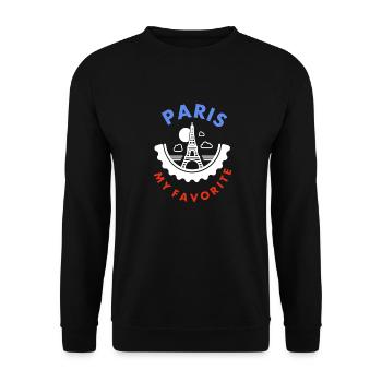 La ville de Paris Tour Eiffel Paris idée cadeau - Sweat-shirt Unisexe - noir - Devant - Alina (178cm) & Michal (187cm)
