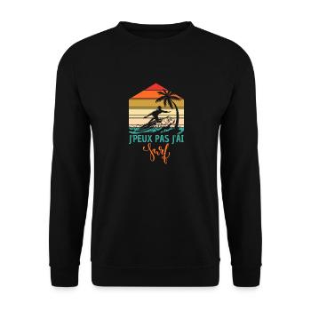 Je peux pas j ai surf - Sweat-shirt Unisexe - noir - Devant - Alina (178cm) & Michal (187cm)