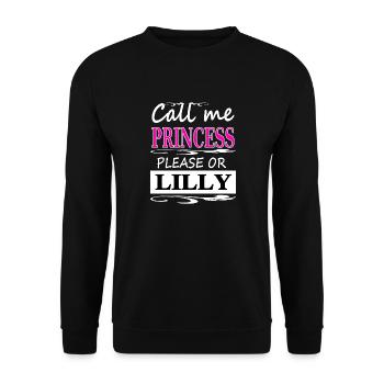My name is Lilly Princess Lilly Girl Gift - Unisex Sweatshirt - black - Front - Alina (178cm) & Michal (187cm)