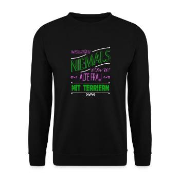 ehefrau beste oma der welt spruch großmutter - Unisex Pullover - Schwarz - Vorne - Alina (178cm) & Michal (187cm)
