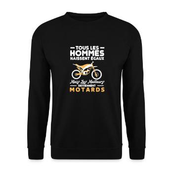 Humour motards - Sweat-shirt Unisexe - noir - Devant - Alina (178cm) & Michal (187cm)