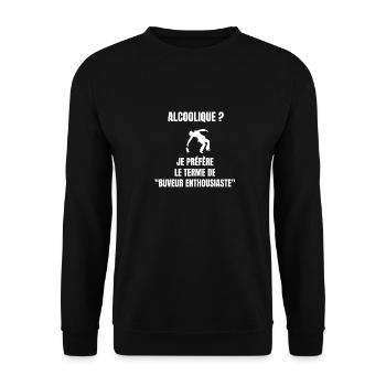 buveur enthousiaste - Sweat-shirt Unisexe - noir - Devant - Alina (178cm) & Michal (187cm)