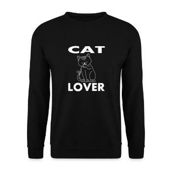 Katzenliebhaber Katze Katzen - Unisex Pullover - Schwarz - Vorne - Alina (178cm) & Michal (187cm)