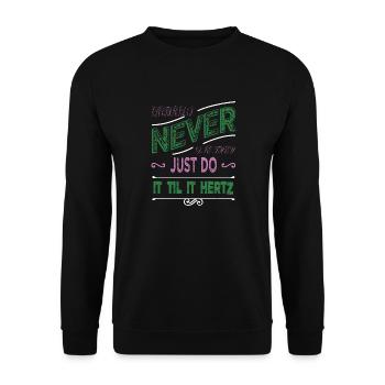 electrician bib training gift idea bday light bulb - Unisex Sweatshirt - black - Front - Alina (178cm) & Michal (187cm)