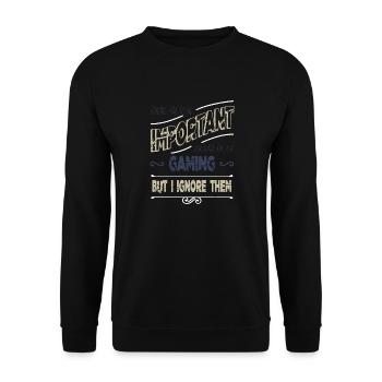 card games gaming don't always play video games - Unisex Sweatshirt - black - Front - Alina (178cm) & Michal (187cm)