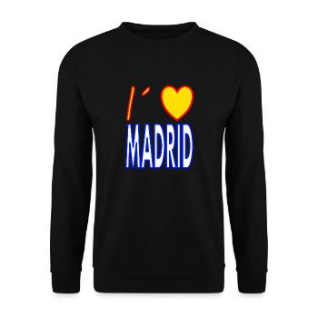 J’adore Madrid né à Madrid - Sweat-shirt Unisexe - noir - Devant - Alina (178cm) & Michal (187cm)