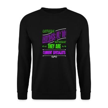 birthday present idea retired socket statement - Unisex Sweatshirt - black - Front - Alina (178cm) & Michal (187cm)