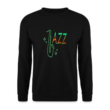 Jazz Music trompete spielen Musiker Geschenkidee - Unisex Pullover - Schwarz - Vorne - Alina (178cm) & Michal (187cm)