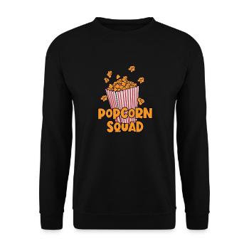 Popcorn Squad Lustiges Zitat Pop Corn Essen - Unisex Pullover - Schwarz - Vorne - Alina (178cm) & Michal (187cm)