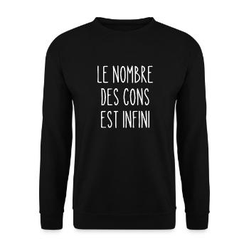 le nombre des cons est infini - Sweat-shirt Unisexe - noir - Devant - Alina (178cm) & Michal (187cm)