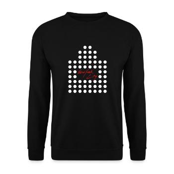 NY NEW YORK CITY USA GRATTE CIEL EN POINTS - Sweat-shirt Unisexe - noir - Devant - Alina (178cm) & Michal (187cm)