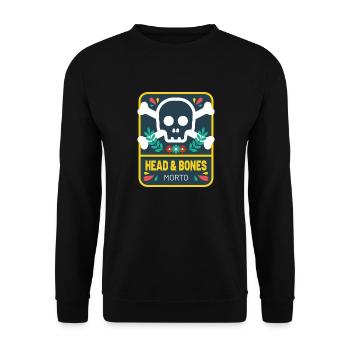 Head and bones flowers - Unisex Sweatshirt - black - Front - Alina (178cm) & Michal (187cm)