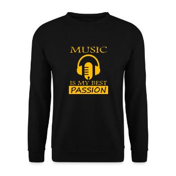 Musik ist meine Leidenschaft Musiker Geschenkidee - Unisex Pullover - Schwarz - Vorne - Alina (178cm) & Michal (187cm)
