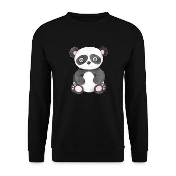 Cute Panda Baby Asia China Japan Panda Bear Bear - Unisex Sweatshirt - black - Front - Alina (178cm) & Michal (187cm)