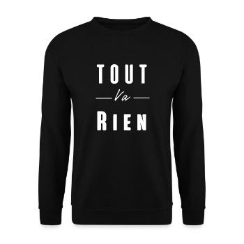 tout va rien - Sweat-shirt Unisexe - noir - Devant - Alina (178cm) & Michal (187cm)