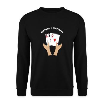 LE BONHEUR EST TEMPORAIRE - Sweat-shirt Unisexe - noir - Devant - Alina (178cm) & Michal (187cm)