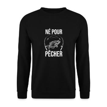 né pour pêcher 2 - Sweat-shirt Unisexe - noir - Devant - Alina (178cm) & Michal (187cm)