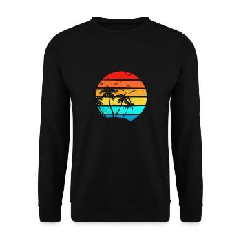 Palmier Cocotier Oiseaux Mer Océan été - Sweat-shirt Unisexe - noir - Devant - Alina (178cm) & Michal (187cm)