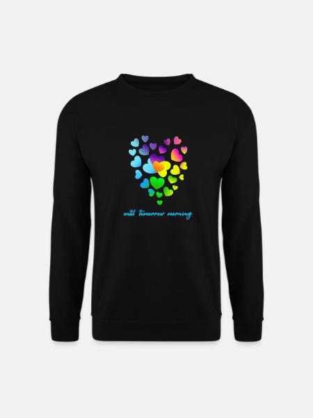 Herzen bunte Herzen Herzen Haufen - Unisex Pullover - Schwarz