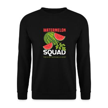 Watermelon Squad Team Tropische Sommerfrüchte - Unisex Pullover - Schwarz - Vorne - Alina (178cm) & Michal (187cm)