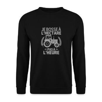 humour agriculture 2 - Sweat-shirt Unisexe - noir - Devant - Alina (178cm) & Michal (187cm)