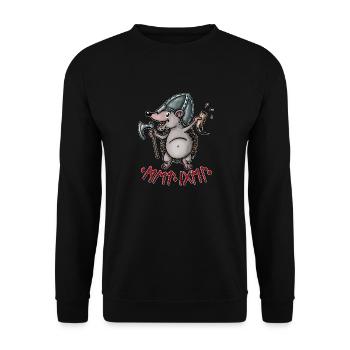 Met Igel - Unisex Pullover - Schwarz - Vorne - Alina (178cm) & Michal (187cm)