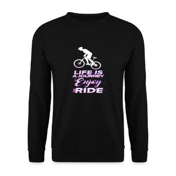 Radfahren Radsport Rennrad Fahrrad Geschenkidee - Unisex Pullover - Schwarz - Vorne - Alina (178cm) & Michal (187cm)