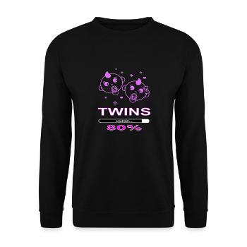 Twins are born Twin Brother Gift - Unisex Sweatshirt - black - Front - Alina (178cm) & Michal (187cm)