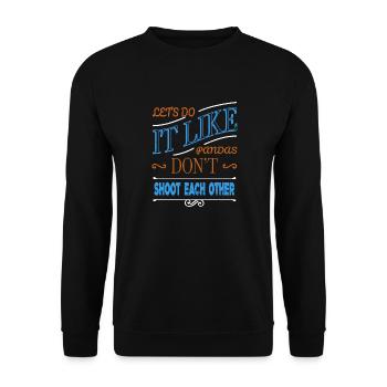 Dictons des années 60 déclaration de symbole de paix blague - Sweat-shirt Unisexe - noir - Devant - Alina (178cm) & Michal (187cm)