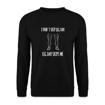 Je ne saute pas le jour de la jambe, le jour de la jambe me saute - Sweat-shirt Unisexe - noir - Devant - Alina (178cm) & Michal (187cm)