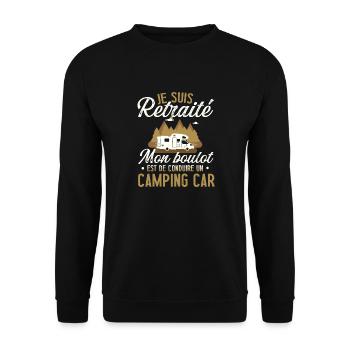 Je suis retraité mon boulot conduire camping car - Sweat-shirt Unisexe - noir - Devant - Alina (178cm) & Michal (187cm)