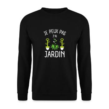 JARDIN JARDINAGE 1 - Sweat-shirt Unisexe - noir - Devant - Alina (178cm) & Michal (187cm)